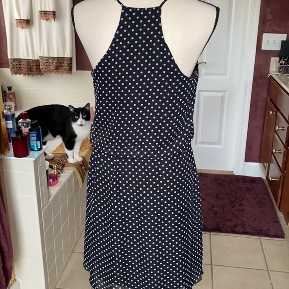 Navy blue and white size Medium polkadot dress - Picture 4 of 6
